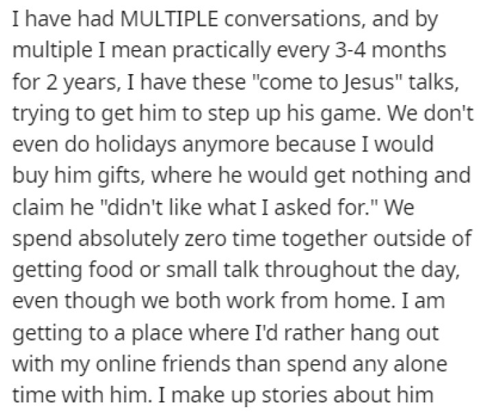 OP had multiple conversations about this with her husband