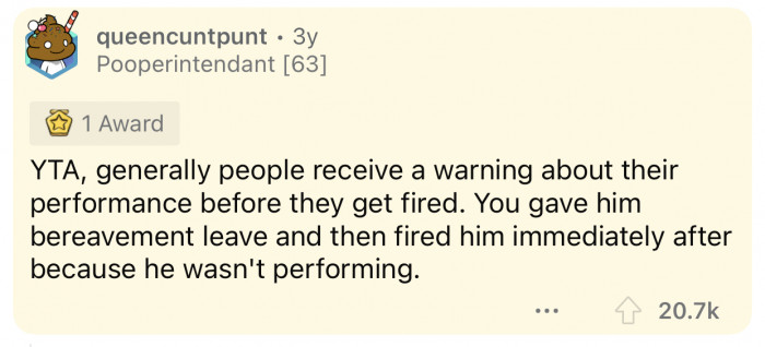 A warning would have been more appropriate.