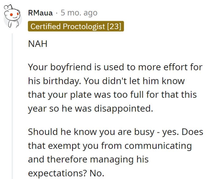 Seems like the birthday surprise this year was a 'miscommunication cake'—plenty of layers but not the flavor anyone expected!