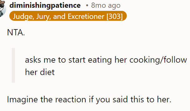 She can't ask him to do something she would never do