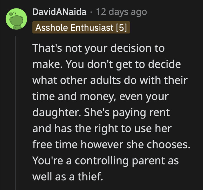 I lost all hope when OP belittled Alex's mental health