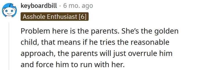 The parents are the problem here.