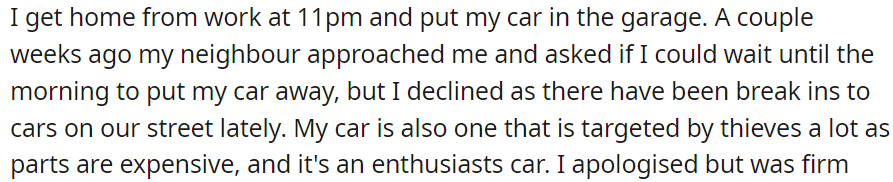 My neighbor approached me and asked...