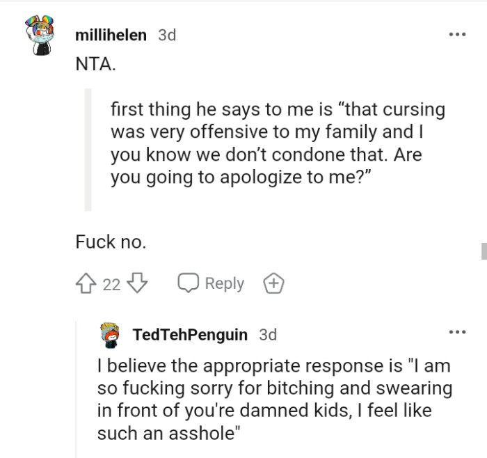 A big fat NO from this Redditor