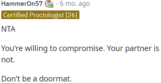 OP shouldn't let herself be a doormat.