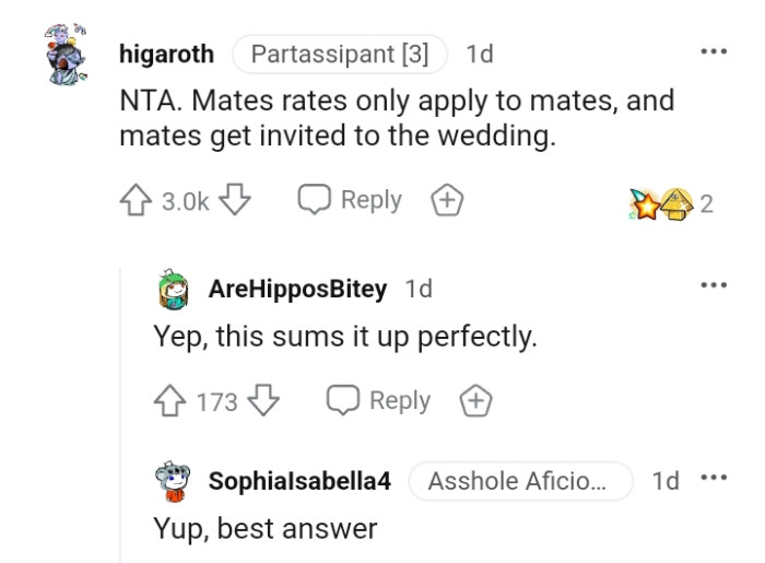 Mate rates apply to only mates