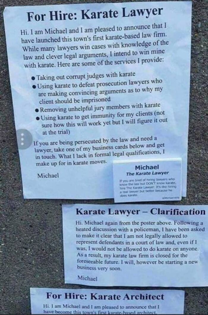 13. A karate lawyer