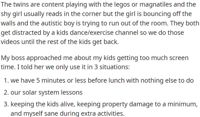 OP's boss is concerned about screen time