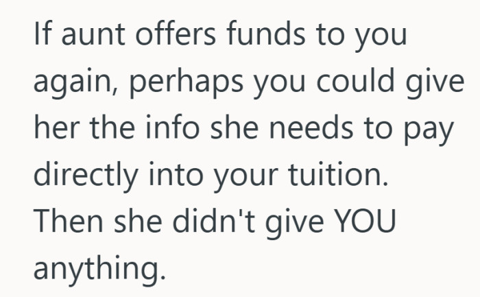 When in doubt, send the money straight to the tuition portal.