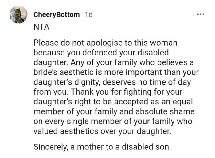 Thanking the OP for Fighting for Her Daughter's Right