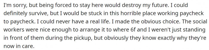 OP arranged for all the kids except her sister to be sent away to foster care