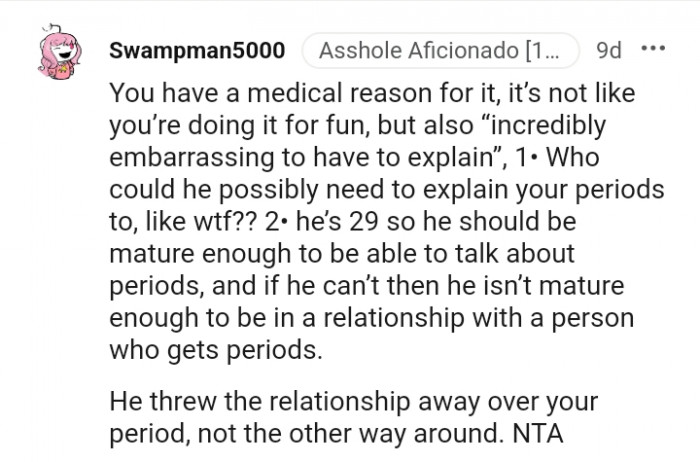 14. He should be mature enough to talk about periods