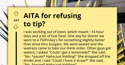Waitress Gets An Unexpected "Tip" After Making Dumb Jokes At A Customer