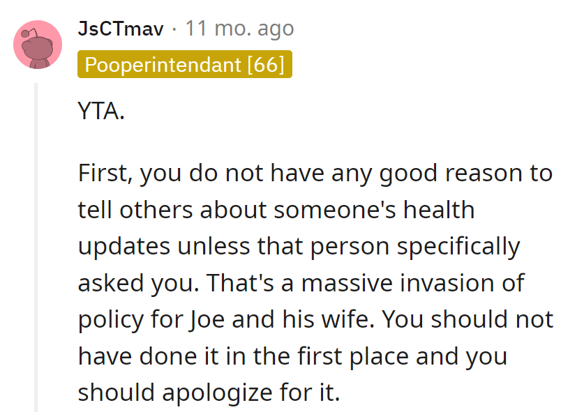 Spilling health tea without invitation is a privacy breach.