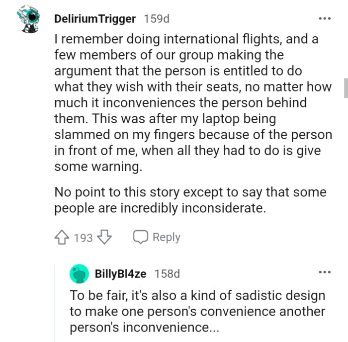 The point of this story is that some people are incredibly inconsiderate