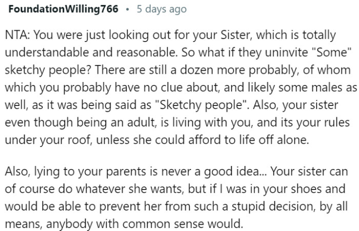 Anyone with Common Sense Would Do the Same in Your Shoes