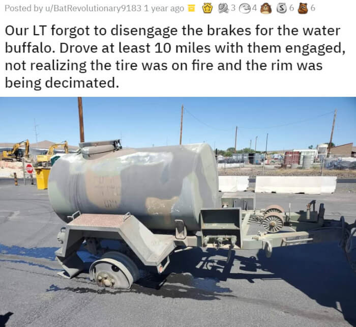 16. He Drove into Wet Cement - But Wait, There Were No Tires and Only Half the Rims Were Left!