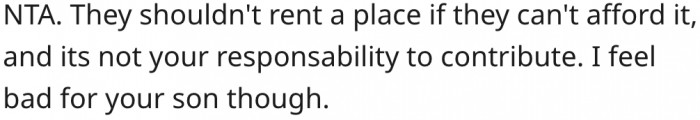 9. She is not obligated to contribute for the party.