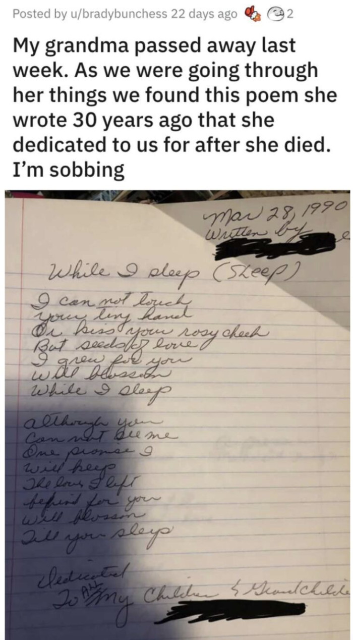 8. Grandma dedicated a poem to her grandchildren