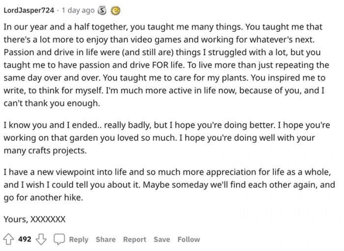 Some breakups are just so bittersweet that you really can't bring yourself to hate that person, even if you ended on bad terms.