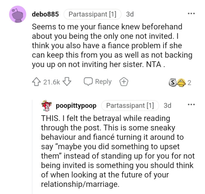 This Redditor felt the betrayal while reading through the post