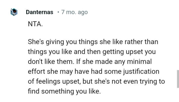 She's Not Trying to Find What OP Likes