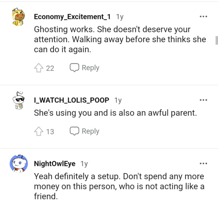 It's clear that she doesn't deserve the OP's attention