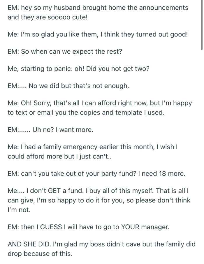 Everyone was excited and grateful, except one particular mom