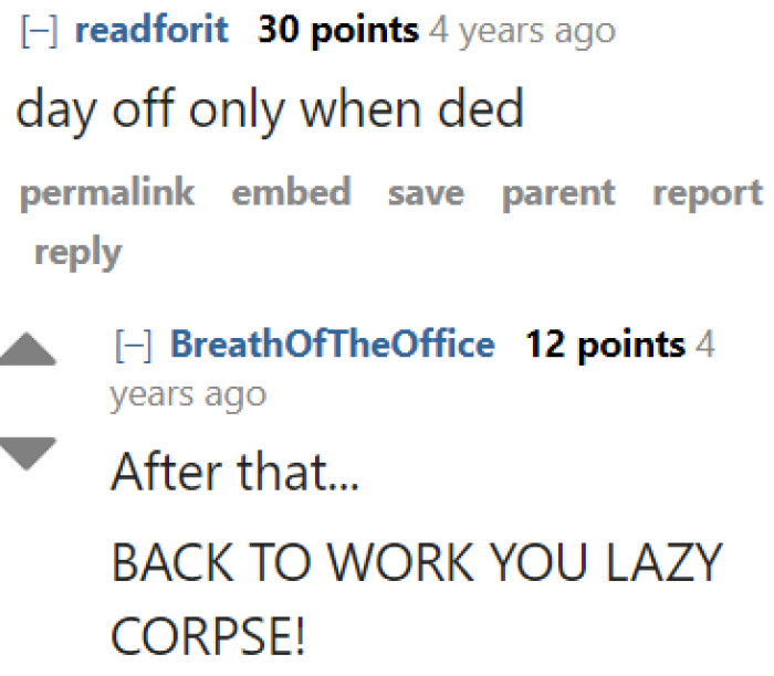 Looks like this employer will become an expert at workplace necromancy.