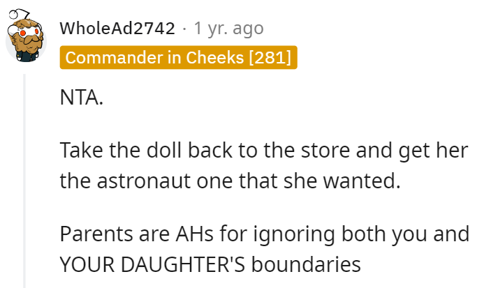 Get her that damn astronaut!