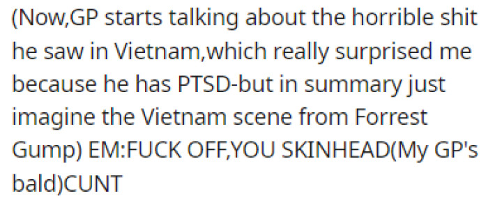 OP's grandpa started talking about things he saw in Vietnam
