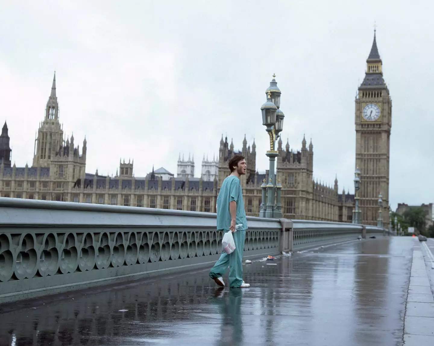This shot of an empty Westminster Bridge brings back memories from the iconic movie