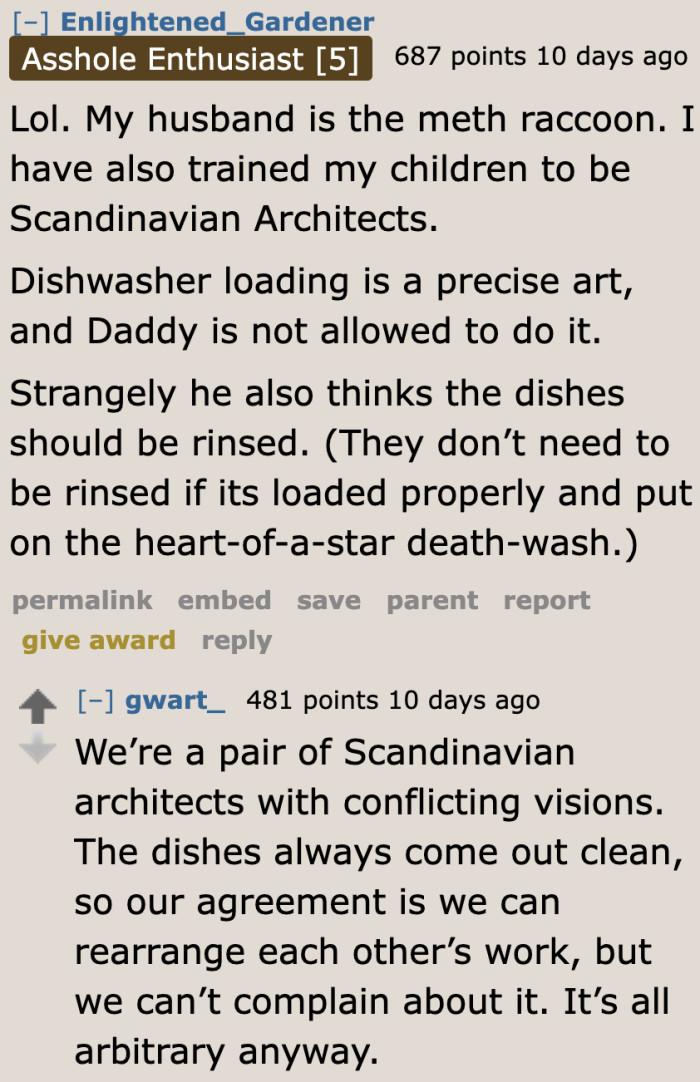 Loading the dishwasher can be a complicated task for some people.