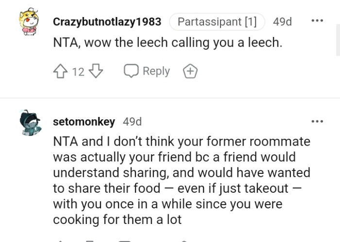 This Redditor doesn't think the OP's former roommate was actually her friend