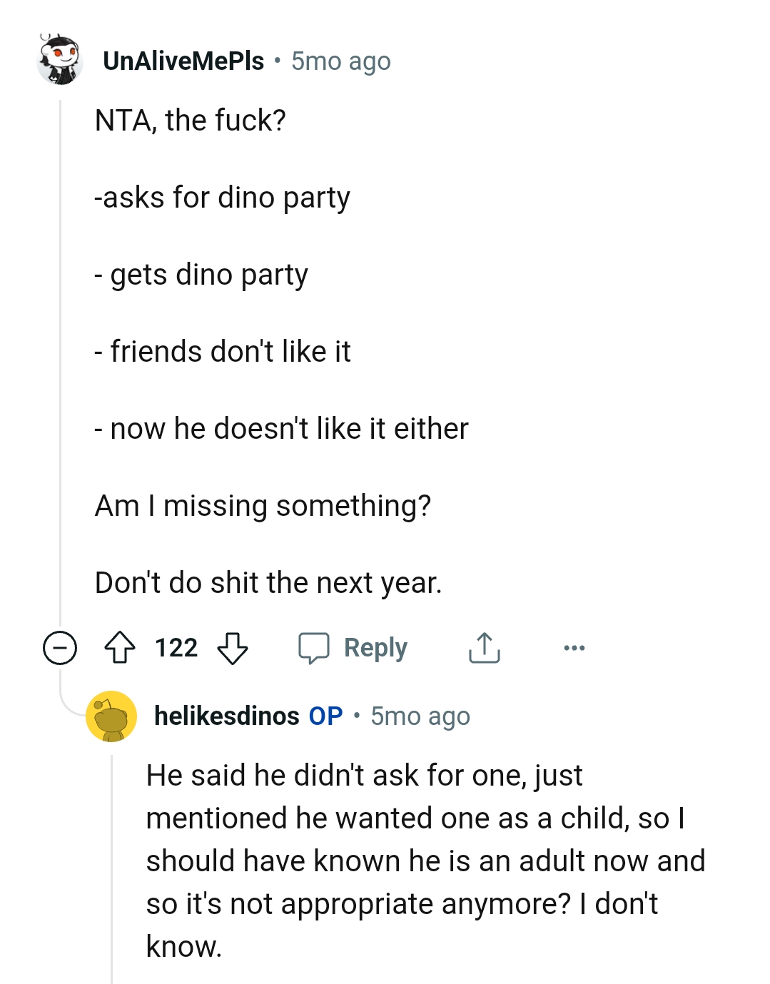 OP said the boyfriend didn't ask for one