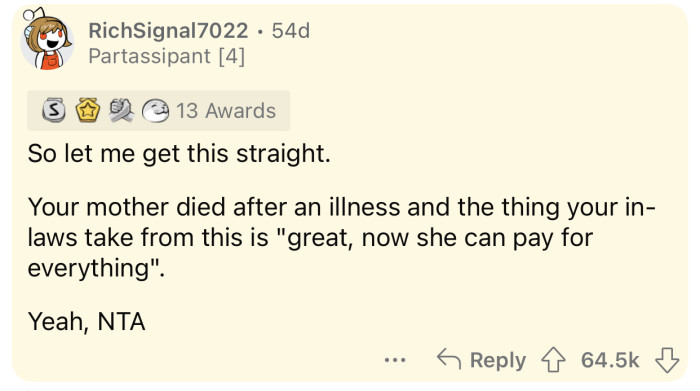 Here's how the Reddit community reacted to u/MirandaAddison13's post: