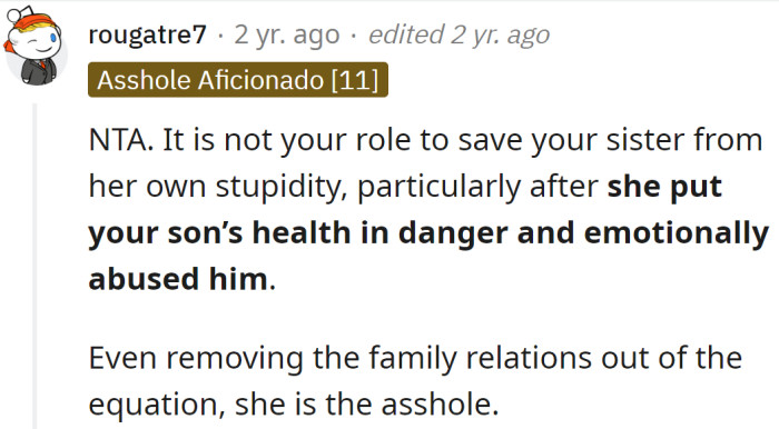 She emotionally abused her nephew