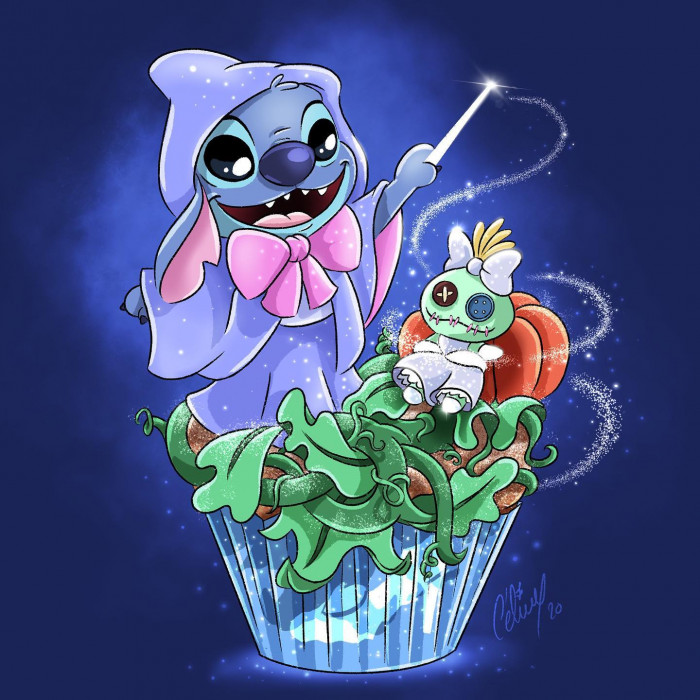 12. Stitch Cupcake: Fairy Godmother from Cinderella