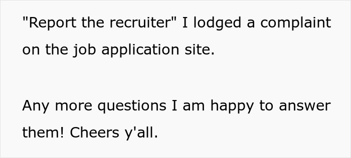 She did file a complaint with the job site. Good for her!