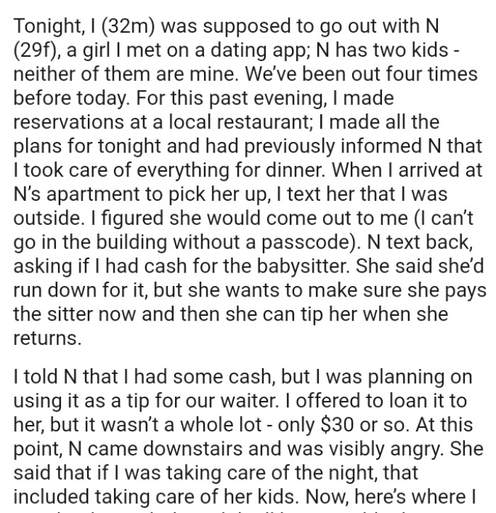 She wants to make sure she pays the sitter now, and then she can tip her later