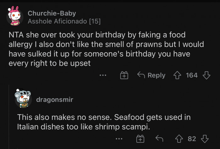 There's seafood in Italian dishes as well.