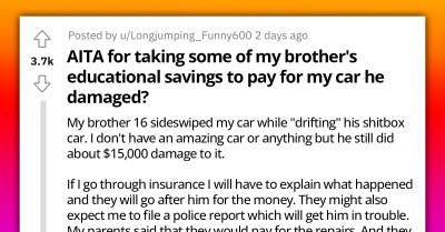 Man Takes Some of His Brother's Educational Savings to Pay for the Car He Damaged; Brother Says He Should Have Lied to the Insurance Company