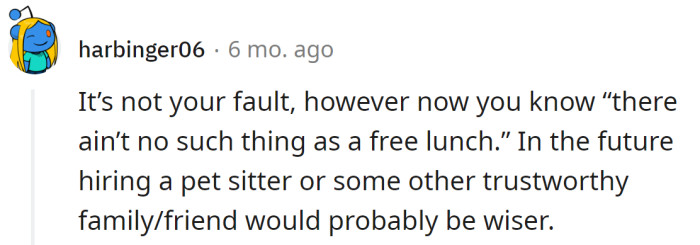 Another Redditor agreed that it's not their fault