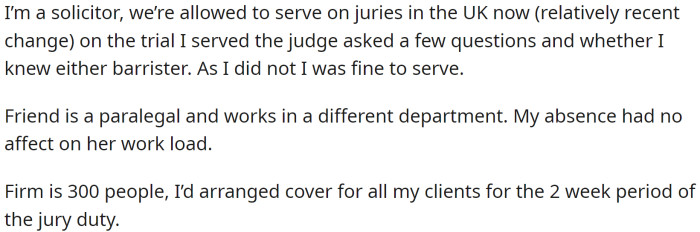 It is a big firm, and the company and coworkers didn't suffer.