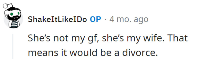 With a wife, it's not just 