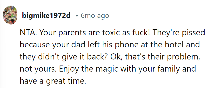 Parental toxicity needs an antidote! Dad's lost phone shouldn't spoil her magic.