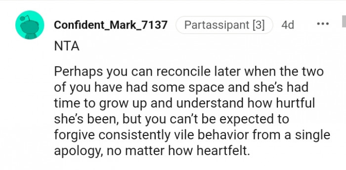 You can't be expected to forgive consistently