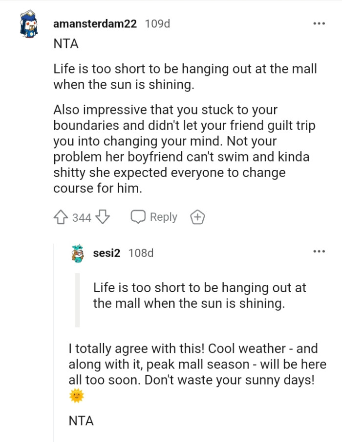 It is impressive that you stuck to your boundaries