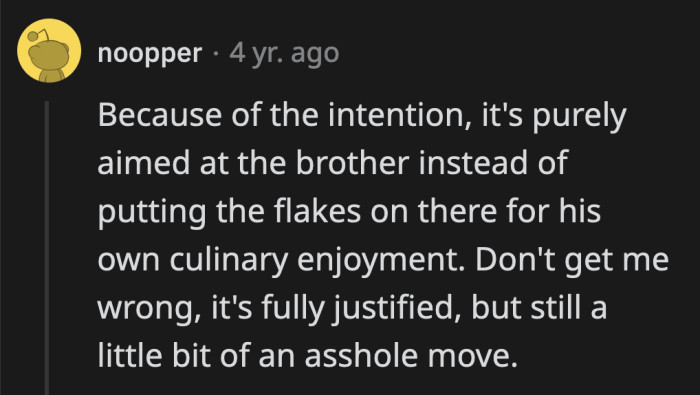 It was definitely intentional, but OP's theory was right: his brother was the food thief.