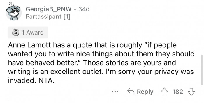 Here's how the Reddit community reacted to u/wrongorwriter's post: